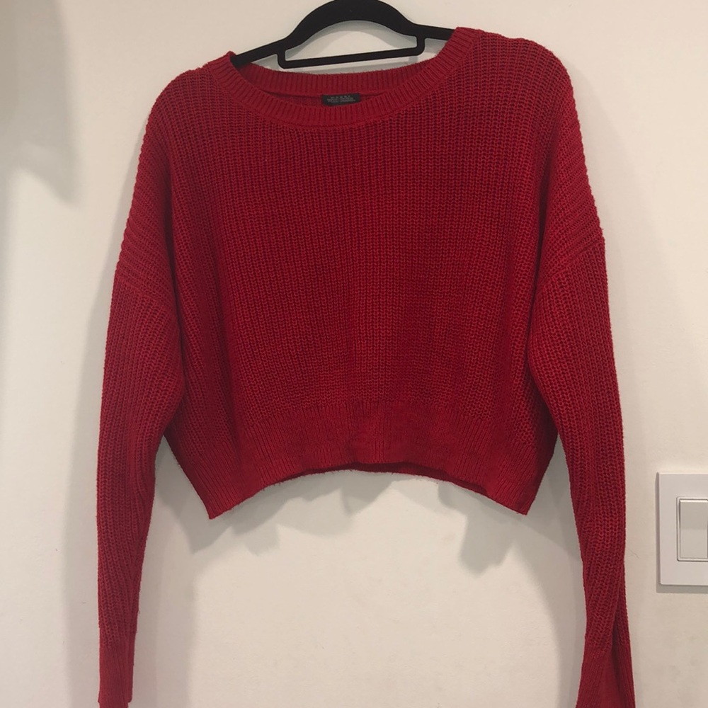 Red Crop Top Sweater